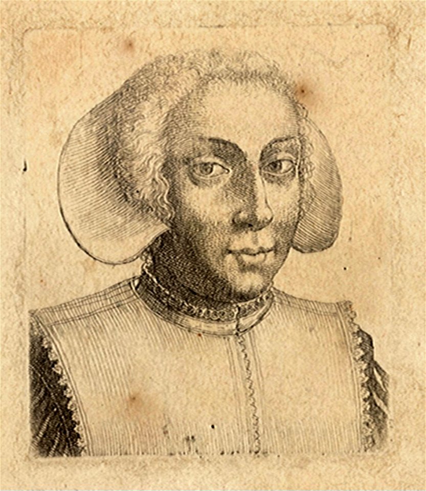 Wenceslas Hollar - Young woman with square shoulder wrap (State 1)