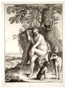 Wenceslas Hollar - Seated huntress, after Avont (State 3)