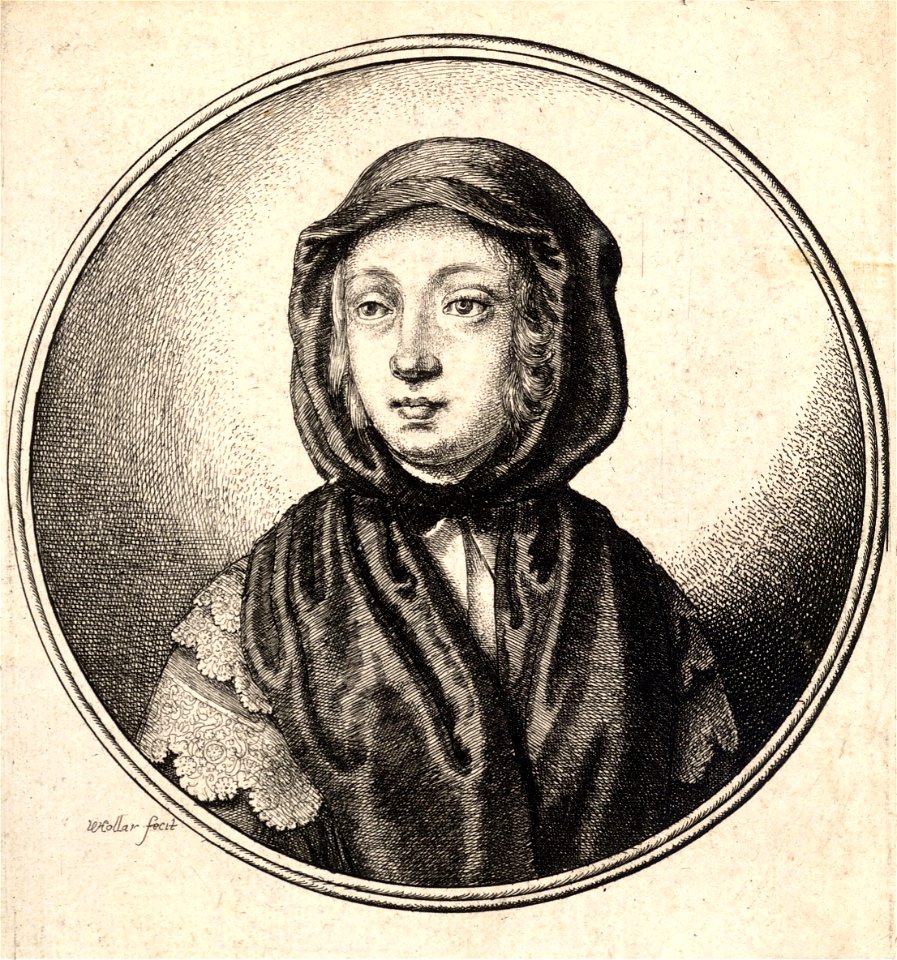 Wenceslas Hollar - Woman wearing a dark hood
