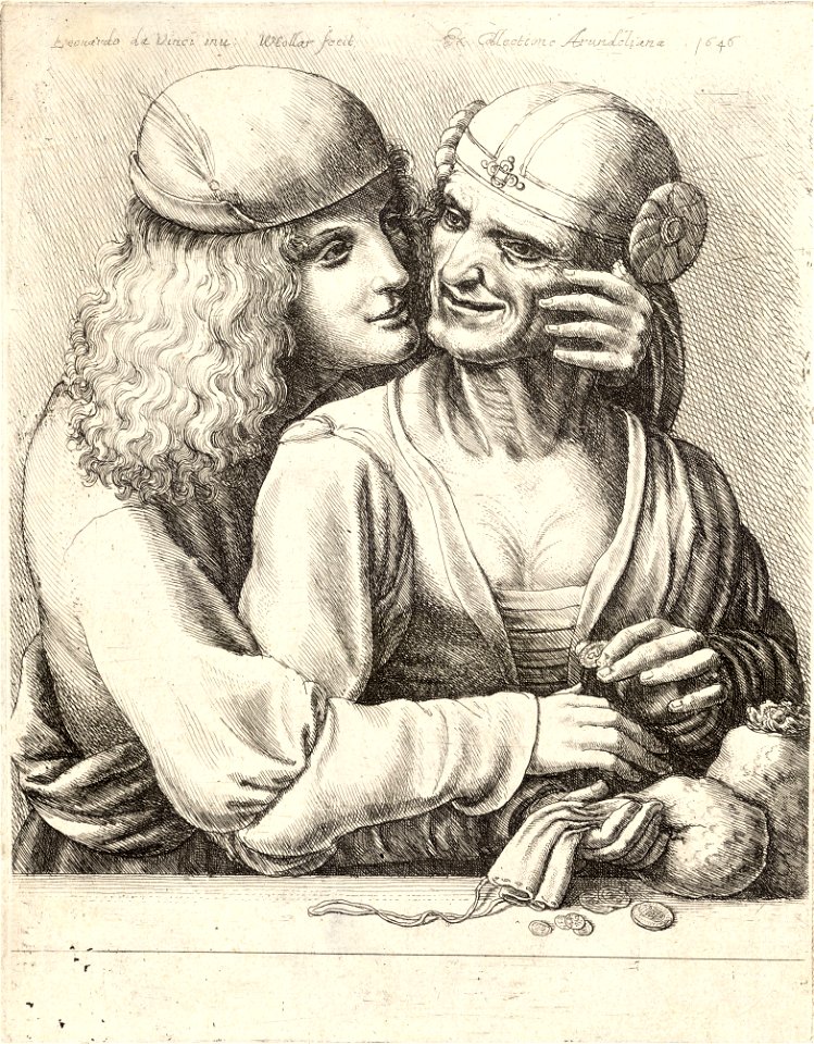 Wenceslas Hollar - Youth caressing a woman