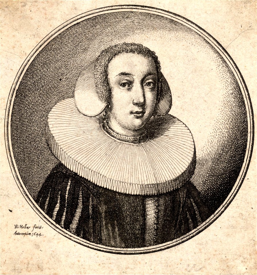 Wenceslas Hollar - Woman with a coif and pleated ruff (State 1)