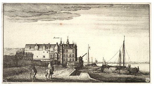 Wenceslas Hollar - The Rhine near Bonn- the Chancellery (State 4)