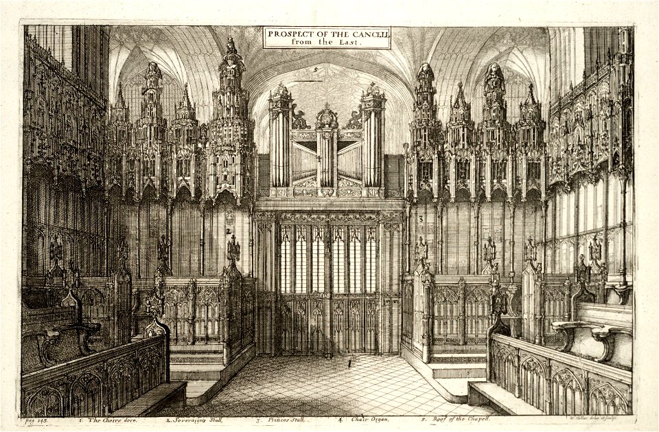 Wenceslas Hollar - Windsor. St George's Chapel. Choir screen (State 3)