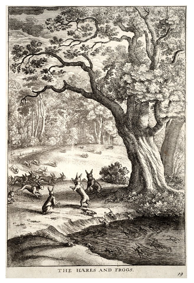 Wenceslas Hollar - The hares and frogs