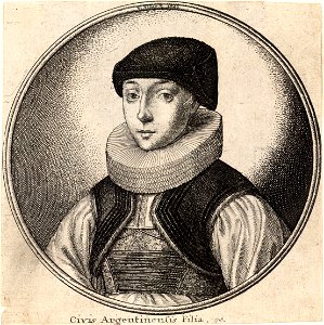 Wenceslas Hollar - Woman with dark cap and pleated ruff (State 2). Free illustration for personal and commercial use.