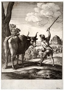 Wenceslas Hollar - The peasant and the ox (State 2)