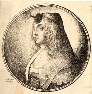 Wenceslas Hollar - Woman with wavy hair and veil (State 2). Free illustration for personal and commercial use.