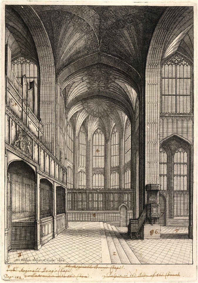 Wenceslas Hollar - Windsor. St George's Chapel. Bray's Chapel (State 1)