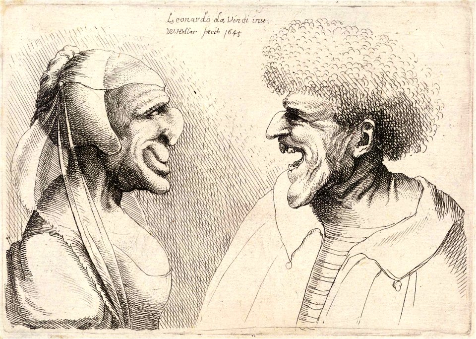 Wenceslas Hollar - Two deformed heads (State 1)