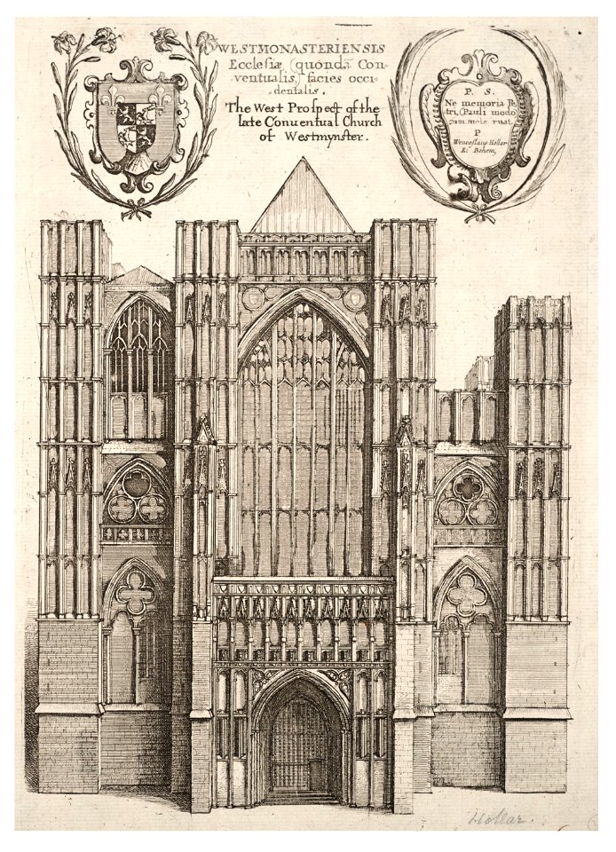 Wenceslas Hollar - Westminster Abbey. West front (State 4)