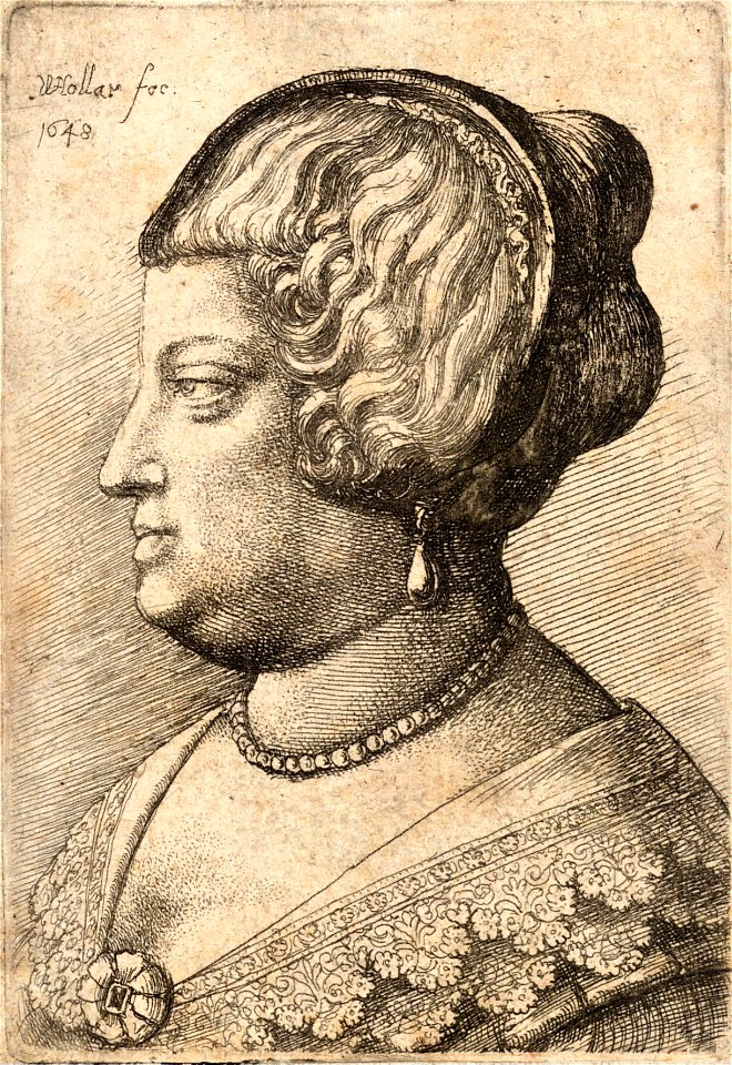 Wenceslas Hollar - Woman with decorated hair-band