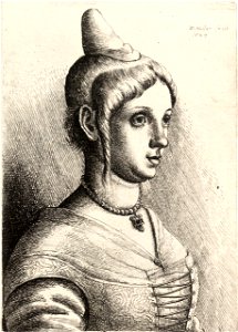 Wenceslas Hollar - Young woman with conical hat