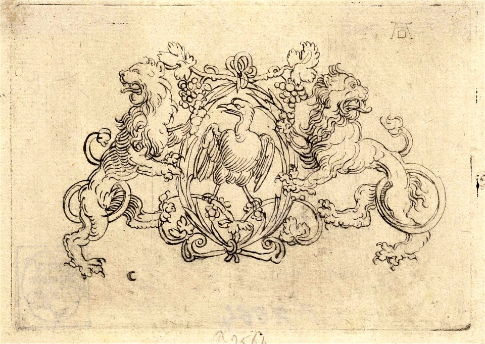 Wenceslas Hollar - Two heraldic lions