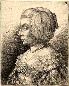 Wenceslas Hollar - Young woman with lace collar and rosettes (State 2)