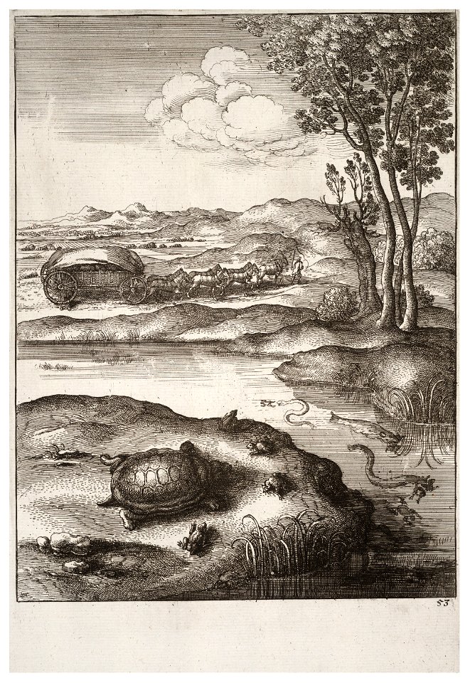 Wenceslas Hollar - The tortoise and the frogs 2
