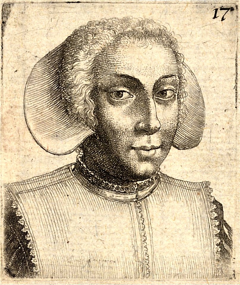 Wenceslas Hollar - Young woman with square shoulder wrap (State 2)