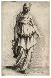 Wenceslas Hollar - Woman with vase, after Parmegiano