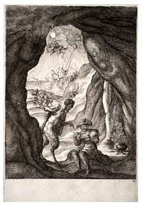 Wenceslas Hollar - The satyr and the traveller (State 1)