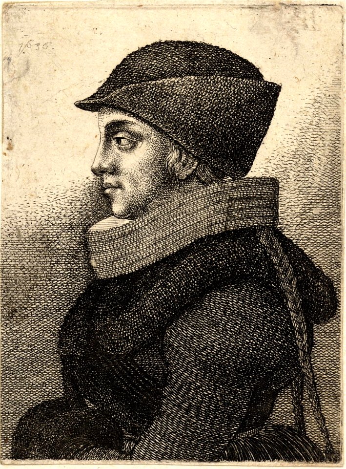 Wenceslas Hollar - Young woman with pigtails (State 1)