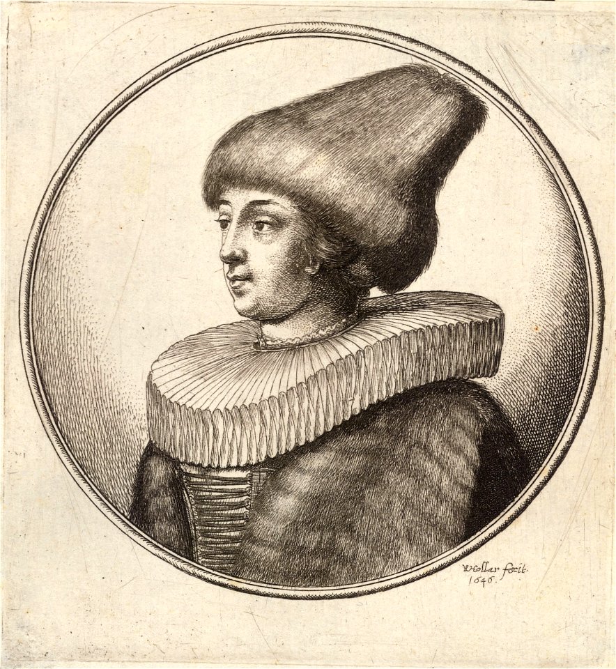 Wenceslas Hollar - Woman with high-peaked fur cap