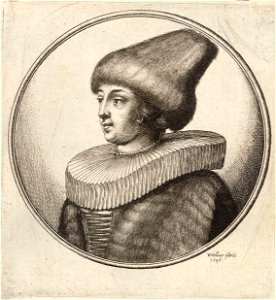 Wenceslas Hollar - Woman with high-peaked fur cap