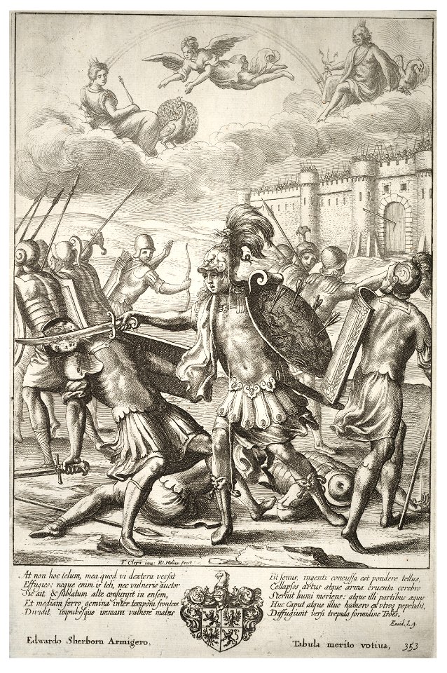 Wenceslas Hollar - Turnus slaying Pandarus (State 3)