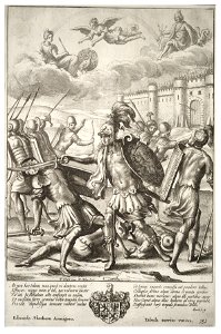 Wenceslas Hollar - Turnus slaying Pandarus (State 3). Free illustration for personal and commercial use.