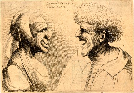 Wenceslas Hollar - Two deformed heads (State 2)