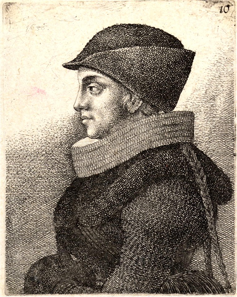 Wenceslas Hollar - Young woman with pigtails (State 2)