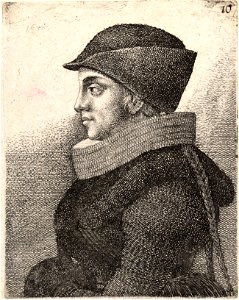 Wenceslas Hollar - Young woman with pigtails (State 2)