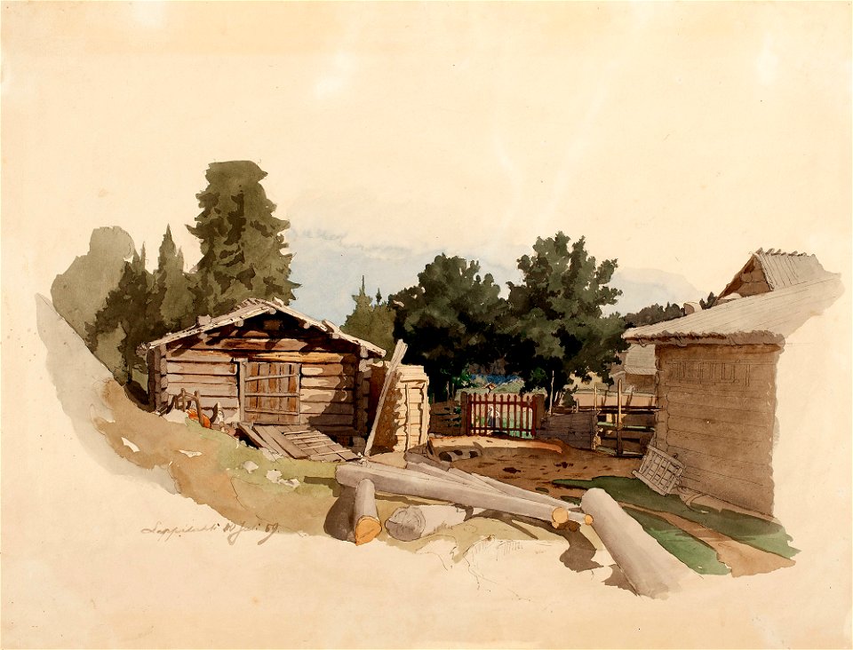 Werner Holmberg - Maalaistalon ulkorakennuksia - A I 470-137 - Finnish National Gallery