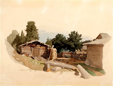 Werner Holmberg - Maalaistalon ulkorakennuksia - A I 470-137 - Finnish National Gallery