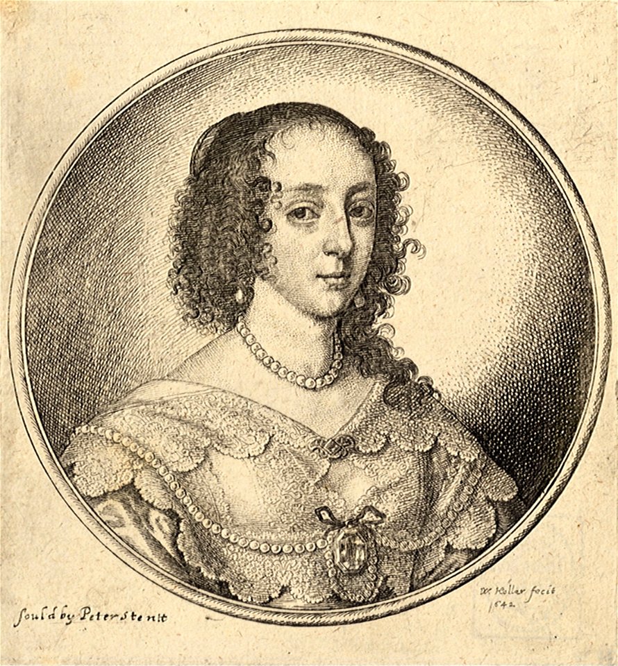 Wenceslas Hollar - Woman with dark curly hair on shoulders (State 2)