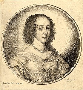 Wenceslas Hollar - Woman with dark curly hair on shoulders (State 2)