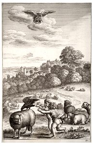 Wenceslas Hollar - The eagle and the crow (State 1)