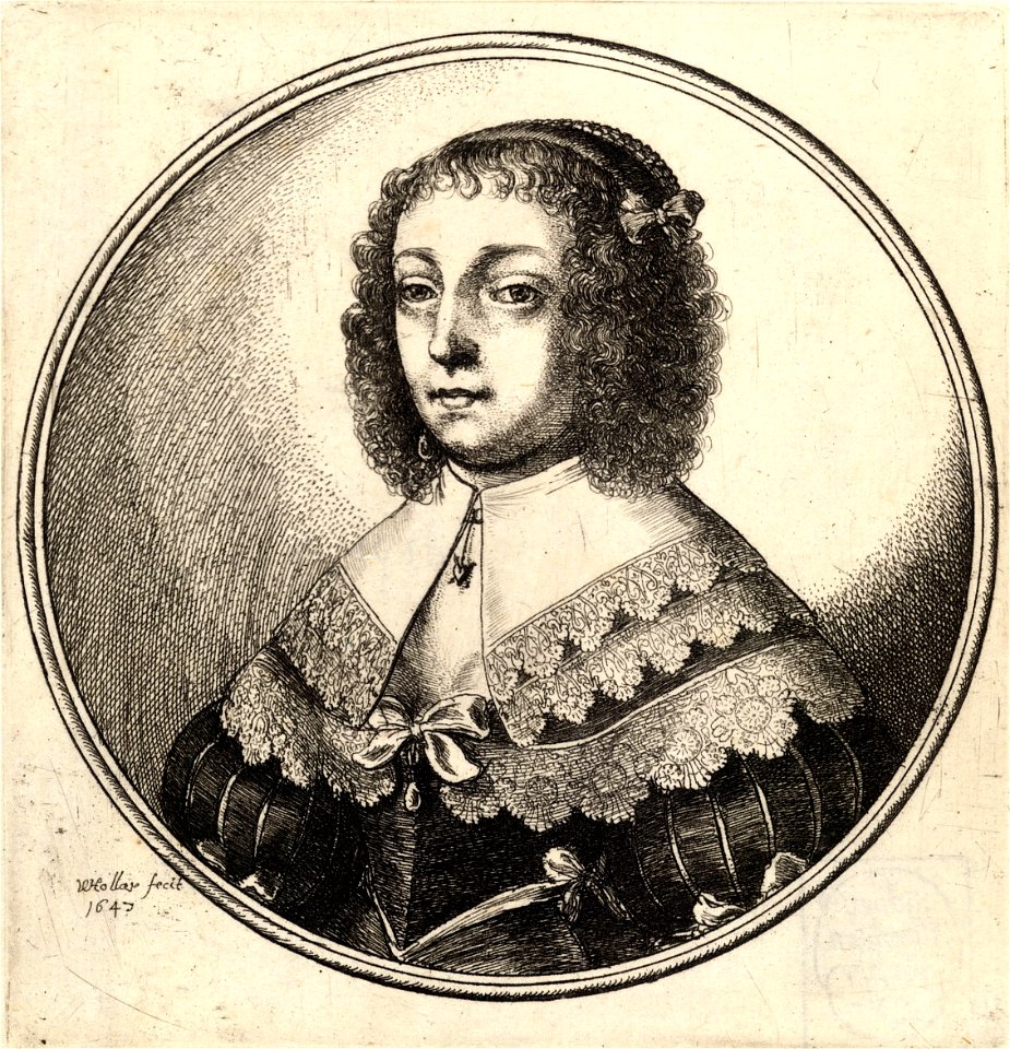 Wenceslas Hollar - Woman with double row of pearls on her head