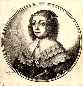 Wenceslas Hollar - Woman with double row of pearls on her head