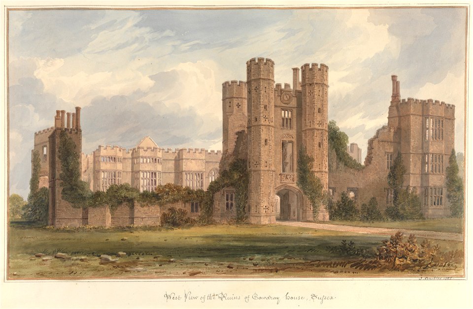 West view of the Ruins of Cowdray House, Sussex, by John Buckler