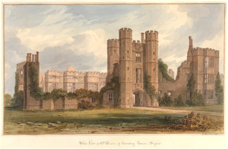 West view of the Ruins of Cowdray House, Sussex, by John Buckler