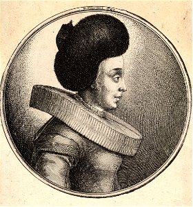Wenceslas Hollar - Woman with large fur cap and ornament on back (State 1)