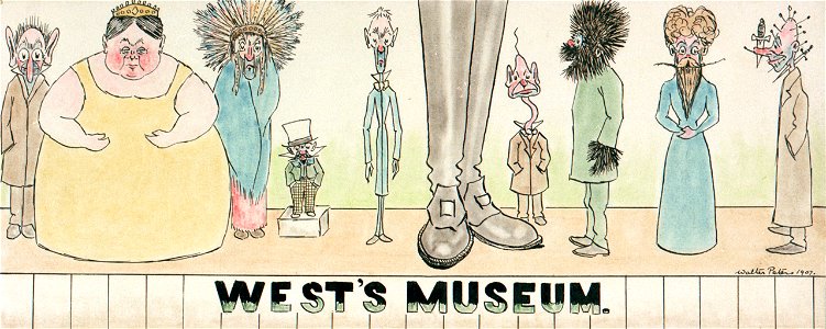 West's Museum (caricature) RMG PU4070. Free illustration for personal and commercial use.