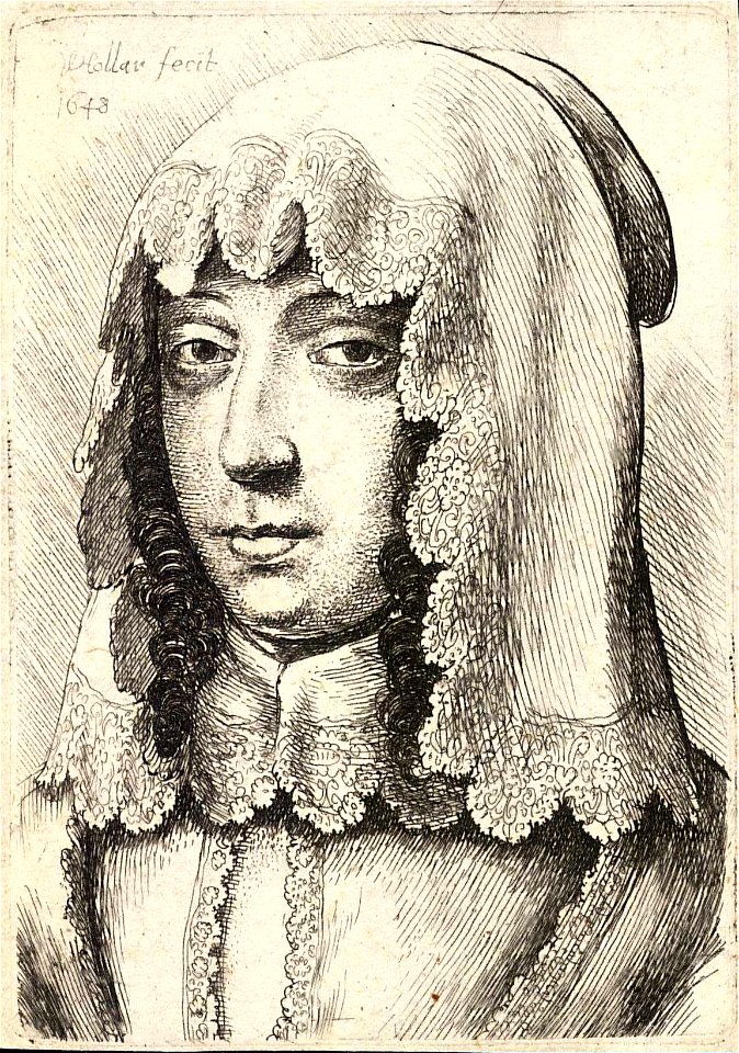 Wenceslas Hollar - Woman with scarf over her head