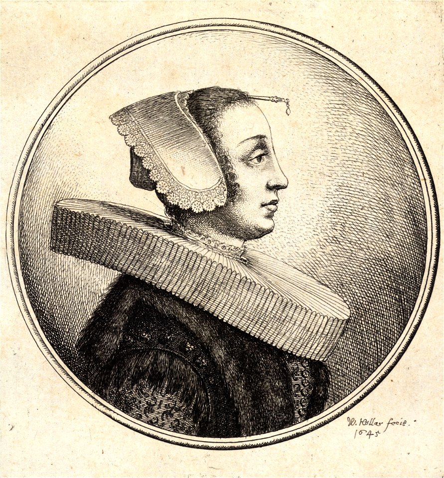 Wenceslas Hollar - Woman with pleated curls