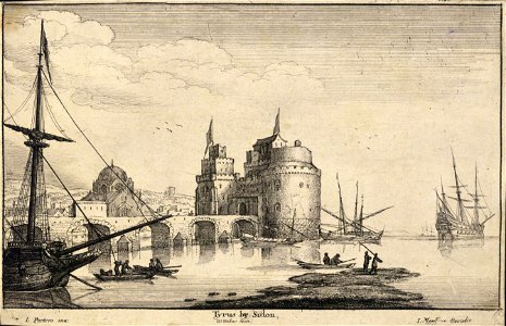 Wenceslas Hollar - Tyre near Sidon (State 1). Free illustration for personal and commercial use.