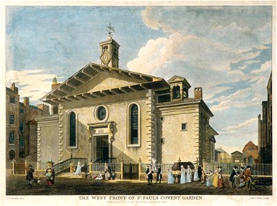 West Front of St Paul's, Covent Garden, by Edward Rooker after Paul Sandby, 1766 - gac 06359. Free illustration for personal and commercial use.