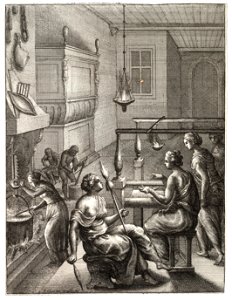 Wenceslas Hollar - Women at work. Free illustration for personal and commercial use.