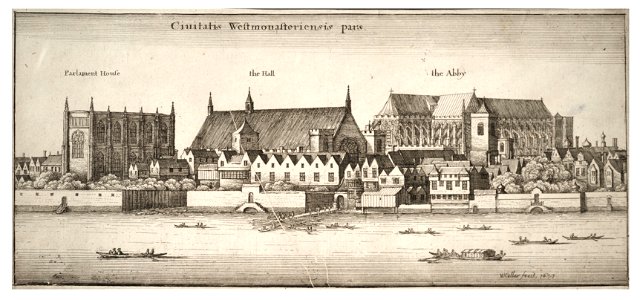 Wenceslas Hollar - Westminster from the river (State 1)