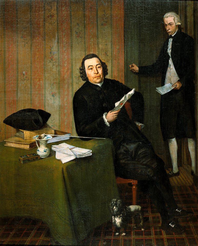 Wernerus Köhne (1725-26-88). Notaris te Haarlem, met zijn knecht Jan Bosch Rijksmuseum SK-C-532