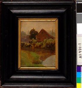 Werner Holmberg - Rakennuksia veden varrella, harjoitelma - A I 471-1 - Finnish National Gallery