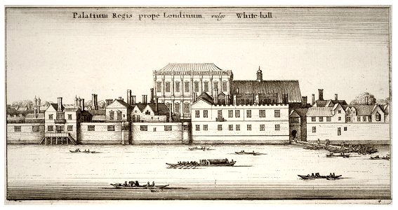 Wenceslas Hollar - Whitehall from the river (State 3). Free illustration for personal and commercial use.